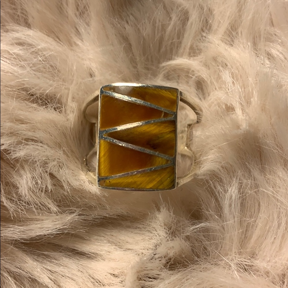 Sterling silver tigers eye ring